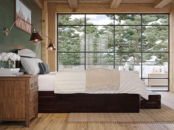 AFI, Warren Full Platform Bed with Twin Trundle, Espresso