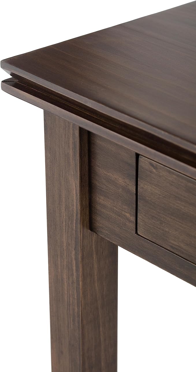 SIMPLIHOME Artisan SOLID WOOD 21 inch wide Square End Table End Side Table in Natural Aged Brown with Storage, 1 Drawer, for the Living Room and Bedroom