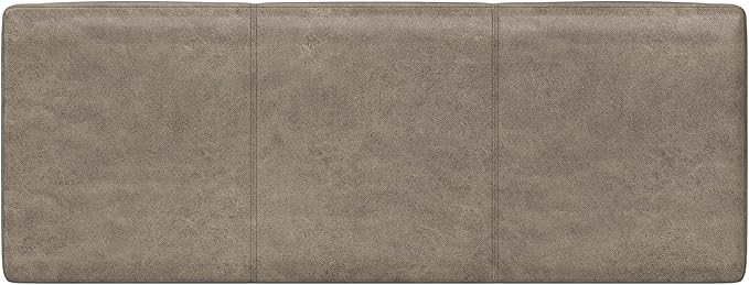 SIMPLIHOME Avalon Storage Ottoman Bench - 48 inch Wide Upholstered Vegan Leather Rectangular Lift-Top Ottoman in Distressed Smoky Grey Brown, Transitional Bench for Living Room with High-Density Foam