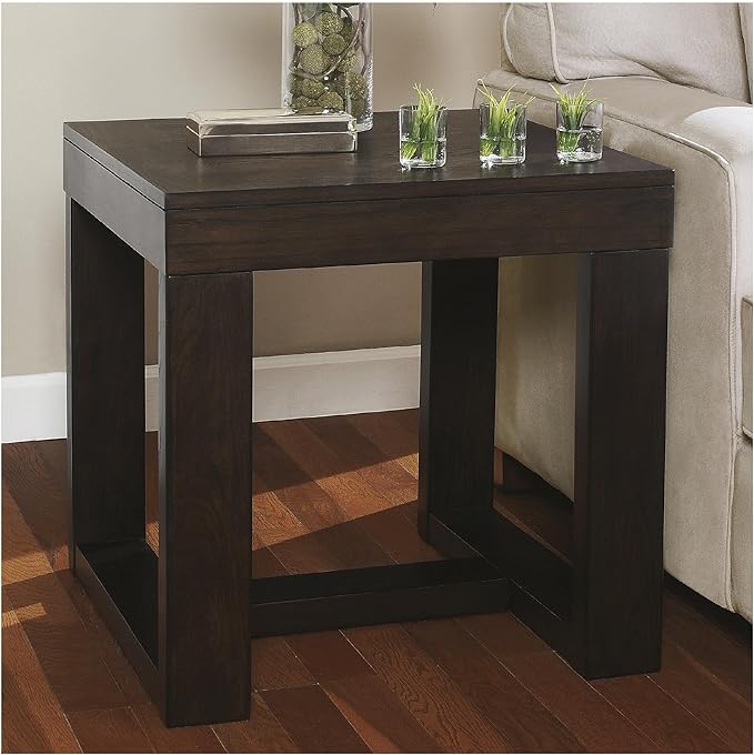 Signature Design by Ashley Watson Classic Oversized Square End Table, Dark Brown