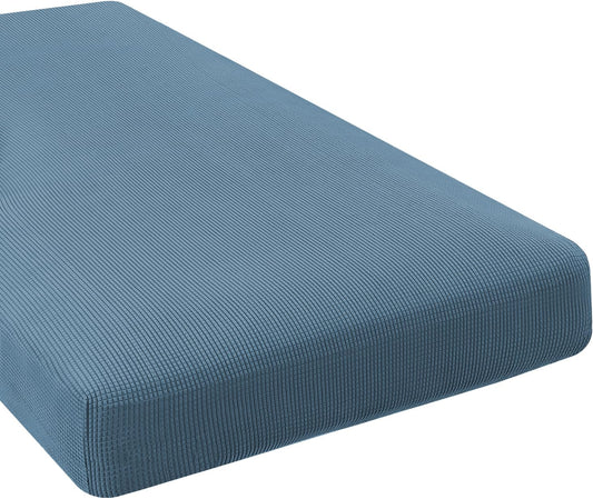 H.VERSAILTEX Super Stretch Individual Chaise Cover Sectional Couch Covers for L Shaped Sofa Both Left/Right Featuring Thick Jacquard Textured Twill Fabric (1 Piece Chaise Cover, Dusty Blue)