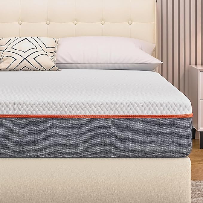 VECELO Charcoal Infused Memory Foam Califonia King Mattress 8 Inch, Medium Firm Califonia King Size Bed Mattress with Washable Cover, Pressure Relieve, Fresh Cooling Comfort