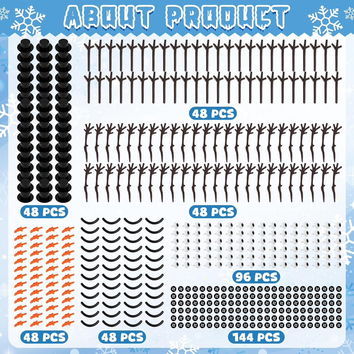 48 Pack Christmas Gifts for Kids, Snowman Kit Toys, Build a Snowman Kit DIY Christmas Craft Gifts, Creative Air Dry Modeling Clay, Xmas Activities Snowman Making Kit for Holiday Favor Supplies