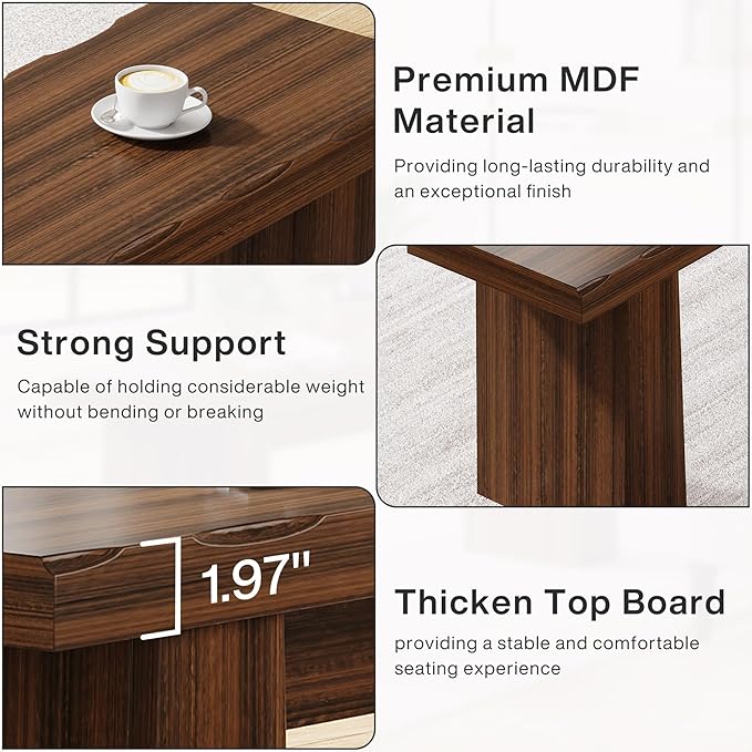 Tribesigns Wooden Dining Bench, 47-Inch Long Kitchen Bench with Sturdy Frame for Dining Room, Entryway, Living Room, Hallway, Easy Assembly (Walnut)
