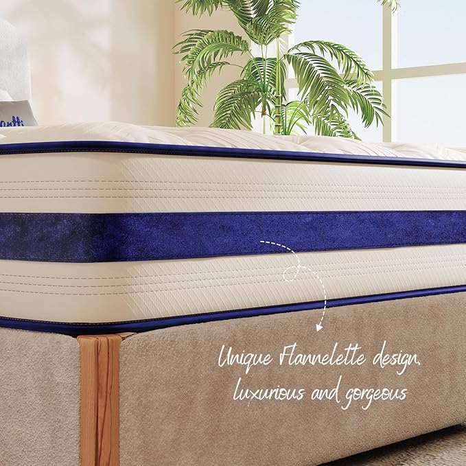 Vesgantti Twin Mattress,12 Inch Hybrid Innerspring Mattress in a Box with Memory Foam,Back Support & Pressure Relief,Medium Firm Feel for Teenagers (Twin Size)