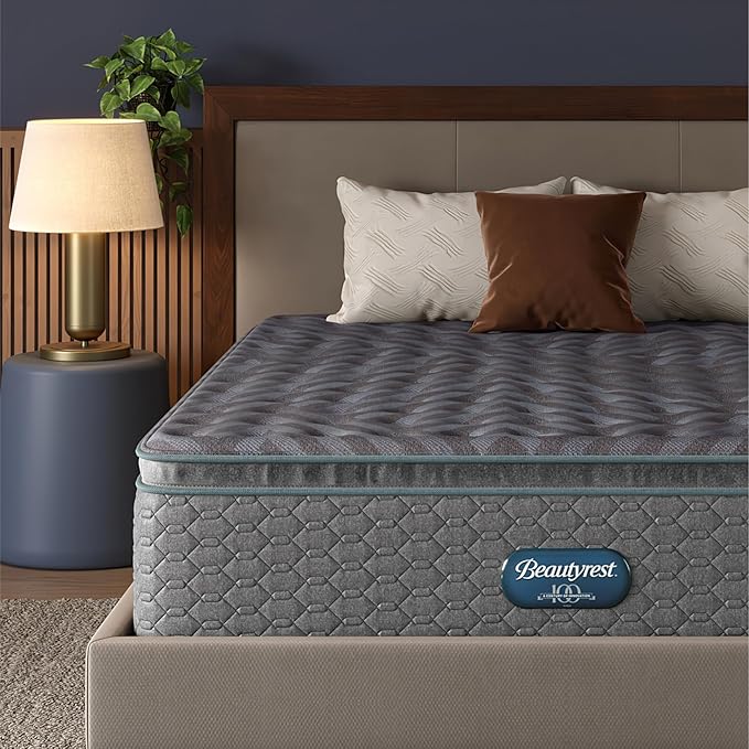 Beautyrest Days End Plush Pillow Top 14.75" Mattress - King - Cooling Tech, Supportive Durable Pocketed Coils, Pressure Relief, Motion Separation; 100 Night Sleep Trial and 10 Year Warranty
