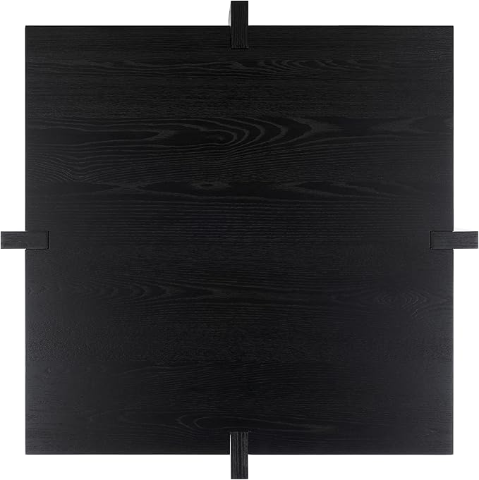 SAFAVIEH Couture Collection Quigley Black 2-Tier Square Coffee Table, Ideal for Living Room, Office, Bedroom