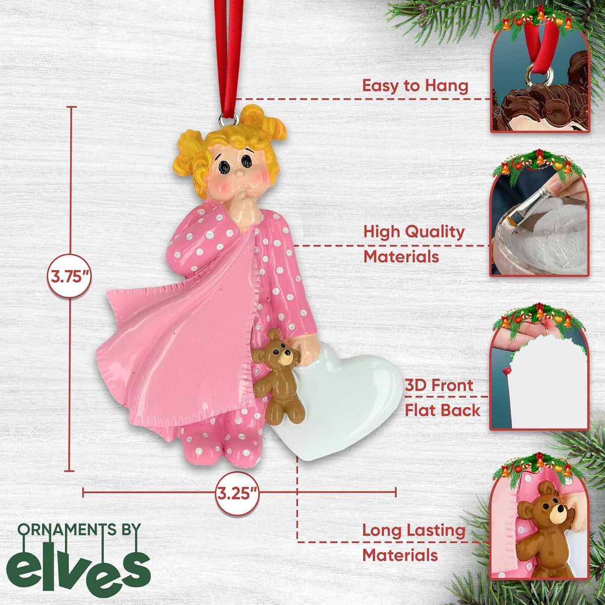 Personalized 2nd Christmas Boy Tree Ornament 2024 - Baby Child Hold Heart Second - Free Customization