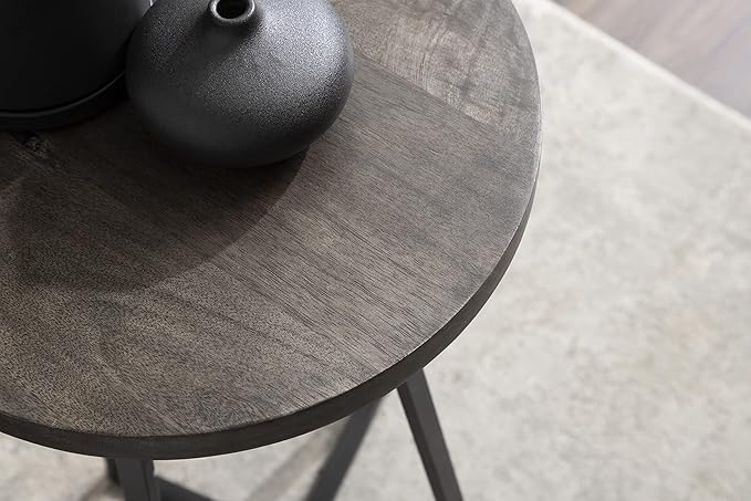 Kate and Laurel Zia Round Side Table, 15x15x26, Gray