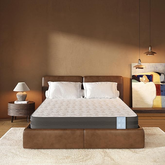 FLEXISPOT 6'' Queen Size Cooling Gel Memory Foam Mattress, Viscose from Bamboo, Medium Firm, 10-Year Warranty, Mattress-in-A-Box, Certi-PUR & Oeko-TEX Certified, Washable, Fire-Resistant.