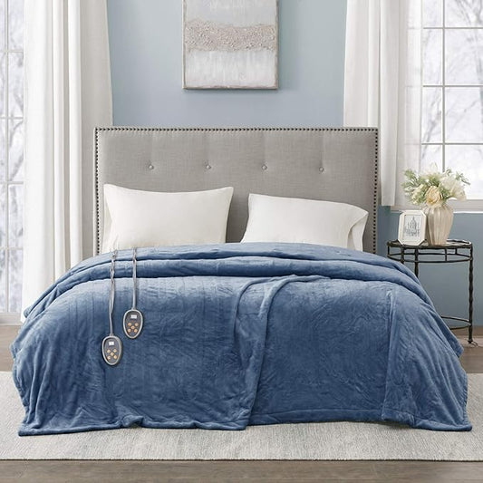 Beautyrest Heated Electric Blanket for Cold Weather, Fast Heating Heated Blanket, Auto Shut Off, Virtually Zero EMF, Multi Heat Setting, UL Certified, Sapphire Full (84 inx80 in)
