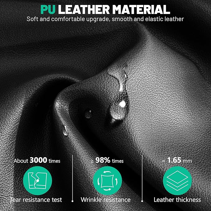 Office Chair, Ergonomic Desk Chair, Executive Leather Office Chairs with Lumbar Support, Adjustable Headrest & Armrests, Big and Tall Computer Chair, PC Chair with Rocking Function