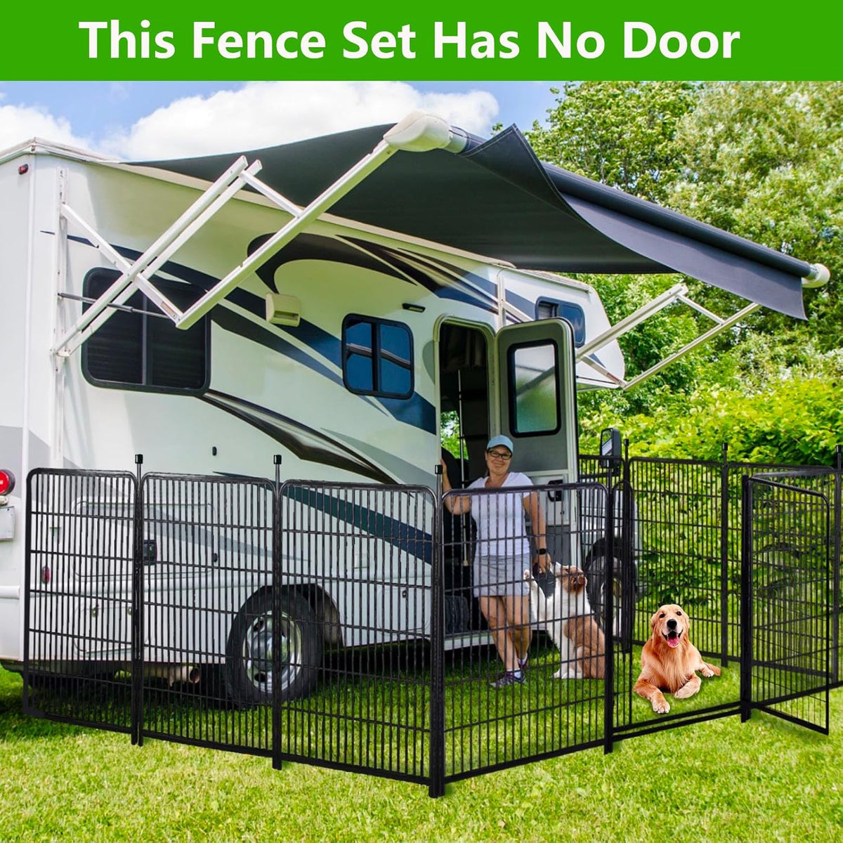 Garden Fence 36 Inch 14 Panels Without Gate,Black Dog Pen Wide Door,Be Suitable for Inside and Outside,Low Threshold Total 31 Ft(l) Garden Fence for Yard and Dog,