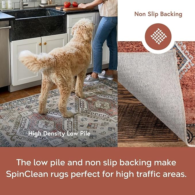nuLOOM 2'6" x 10' Machine Washable Stain-Resistant Area Rug Medium Profile for Living Room, Bedroom, and Dining Room, Nikita Beige