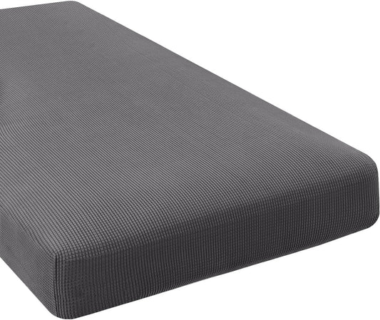H.VERSAILTEX Super Stretch Individual Chaise Cover Sectional Couch Covers for L Shaped Sofa Both Left/Right Featuring Thick Jacquard Textured Twill Fabric (1 Piece Chaise Cover Large, Grey)