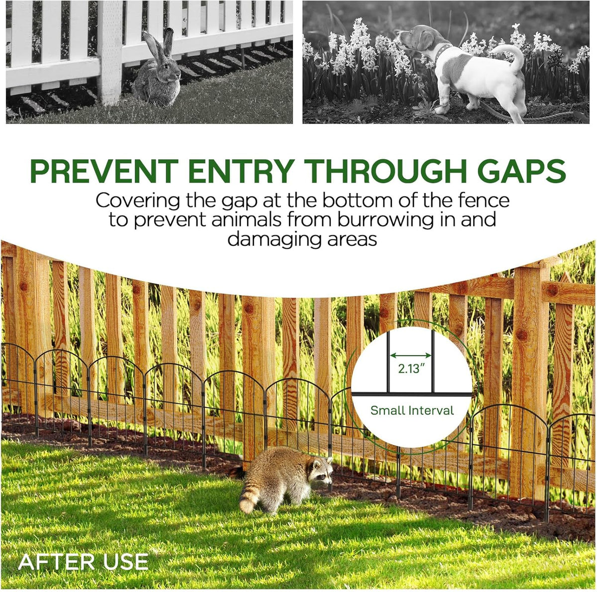 Goovilla Garden Fence, Total 20ft(L) x 24in(H) Garden Fencing Animal Barrier, 19 Pcs Rustproof Metal Fence Panels, Black No Dig Fence, Decorative Garden Fences and Borders for Dogs, Flower Bed, Patio