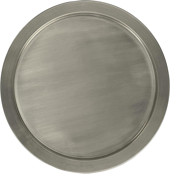 SIMPLIHOME Corbin 16 inch Wide Metal Side Table in Hammered Antique Silver, Round Drum Design End Table for Living Room, Family Room, or Entryway, Industrial Style, Assembled