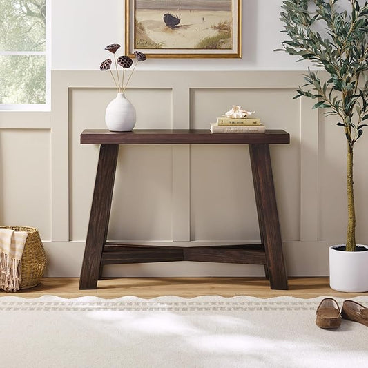 Walker Edison Colt Modern Farmhouse Solid Wood Entry Table, 40 Inch, Espresso