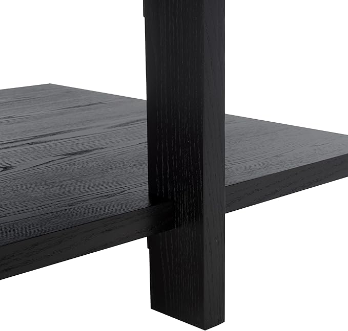 SAFAVIEH Couture Collection Quigley Black 2-Tier Square Coffee Table, Ideal for Living Room, Office, Bedroom