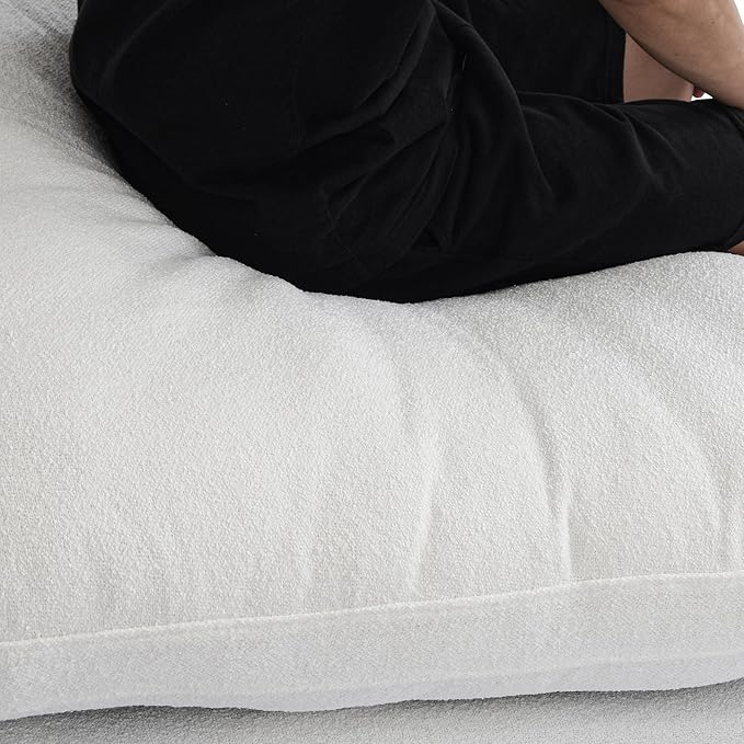 Cloud Couch Modular Sectional Sofa,160.6" Down Filled Sofa with Storage Ottoman,U Shaped Couch 6 Seater, White Convertible Sectional Sofa for Living Room,Covers Removable & Washable