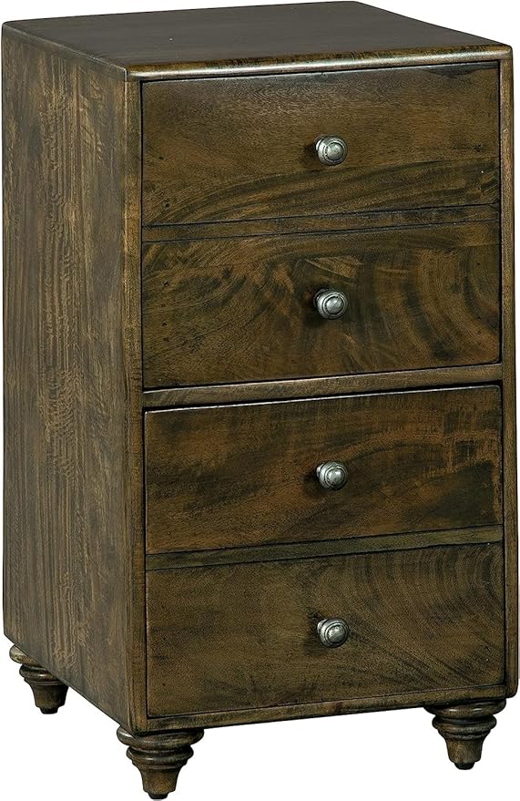 Hekman Wooden Filing Cabinet - Home Office Storage Organizer with Drawers, Small Office File Cabinet for Documents, Antique Pewter Hardware, Mid-Century Modern Furniture for Office, Workspace & Study