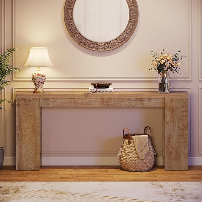 Tribesigns 70.9-Inch Long Console Table, Farmhouse Wooden Entryway Sofa Table Behind Couch, Narrow Entry Console for Living Room, Hallway, Entrance, Foyer