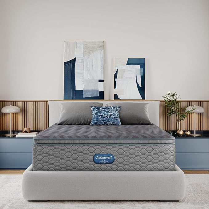 Beautyrest Days End Medium Firm Pillow Top 14.75" Mattress - King - Cooling Tech, Supportive Durable Pocketed Coils, Pressure Relief, Motion Separation; 100 Night Sleep Trial and 10 Year Warranty