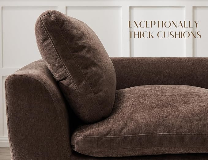 78.9" Loveseat Sofa, Cloud Boneless Couches for Living Room, Modern Modular Sectional Sofa, Oversized, Brown
