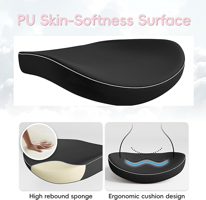 Office Home Ergonomic Desk Chair-Computer X-Shaped Chair Mesh PU Leather with Adjustable Lumbar Support-Executive Chair High Back Flip-Up Arms for Long Hours (Light Black-No Headrest)
