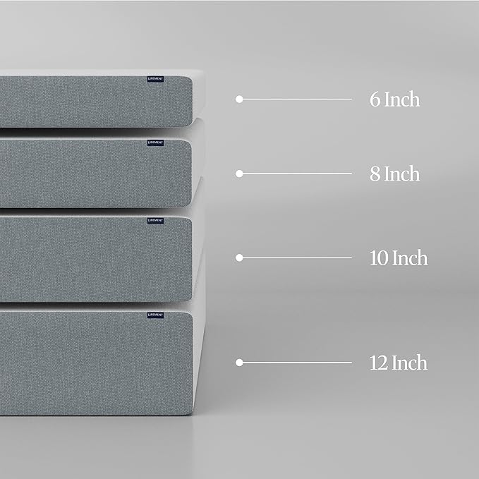 LIFEMENT Basic Full Graphite Infused Memory Foam Mattress in a Box | Medium Firm Bed, Fiberglass Free, CertiPUR-US & Oeko-TEX Certified Foam, Cooling Pressure Relief Comfort, 6 Inch