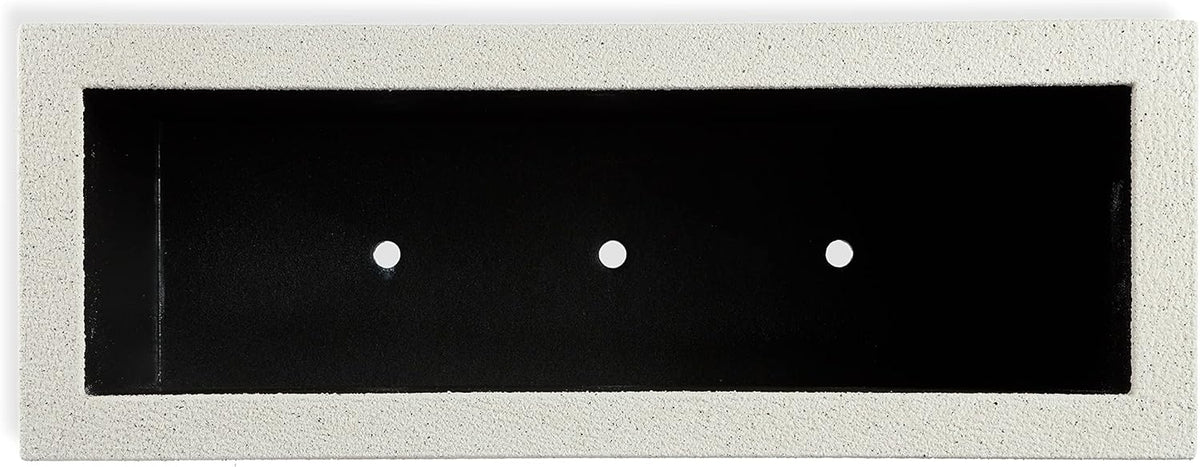 PolyStone Milan Tall Modern Outdoor/Indoor Rectangular Trough Planter, 46" W x 19" H, Lightweight, Heavy Duty, Weather Resistant, Polymer Finish, Commercial and Residential (White Granite)