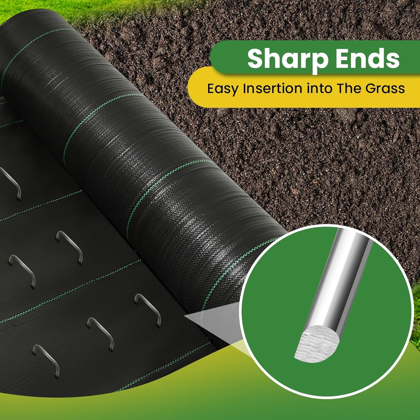Landscape Staples 8 Inch 120 Pack, Garden Stakes Galvanized Garden Staples 11 Gauge, Plant Cover Stakes for Lawn Weed Barrier
