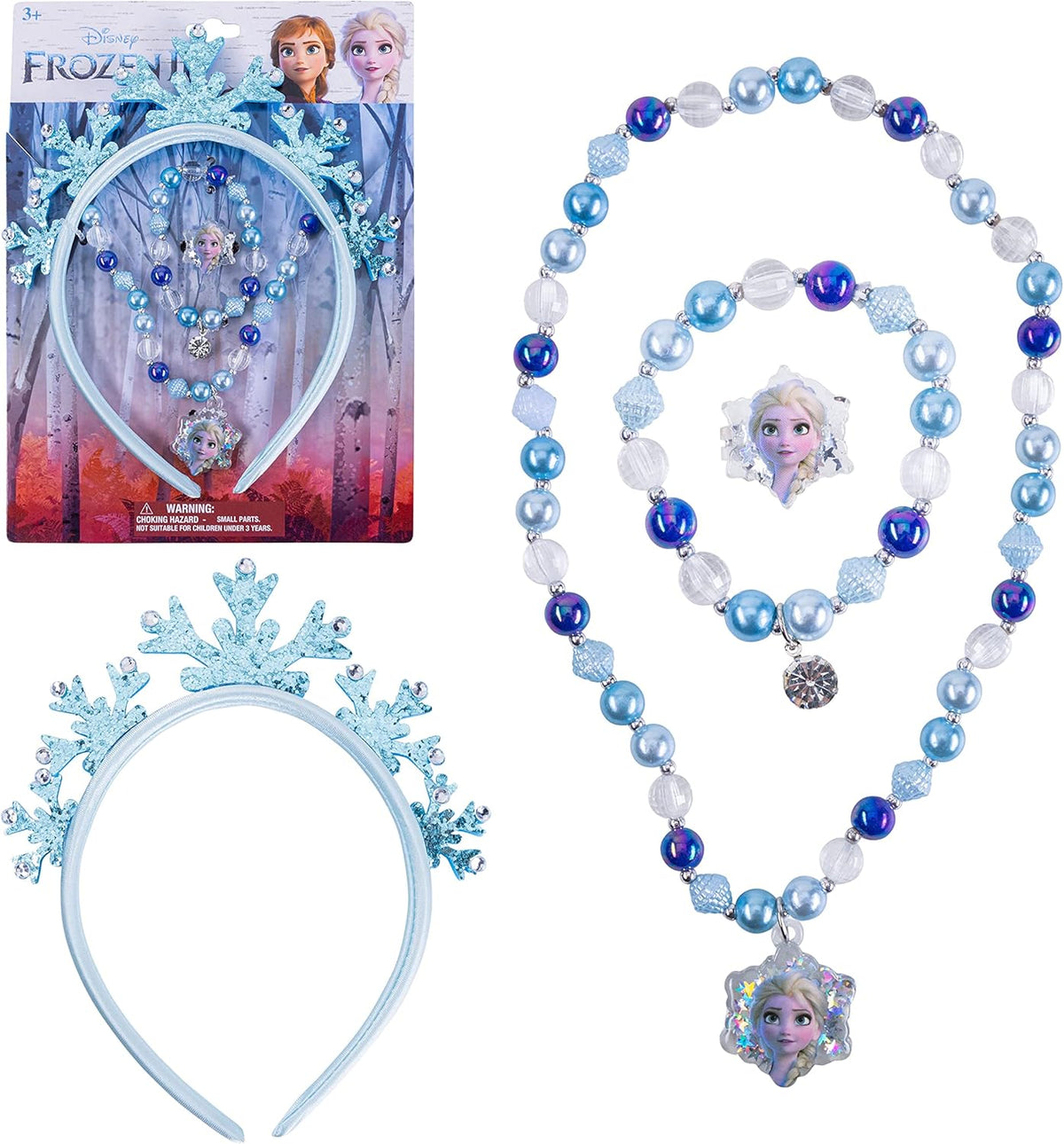 LUV HER Frozen Princess Dress Up Accessory Set - Jewelry Set - Princess Elsa Tiara Set - Giftable Box - Birthday Gifts For Girls - Holidays Gift - Girl Toys Dress Up Kit - Ages 3+