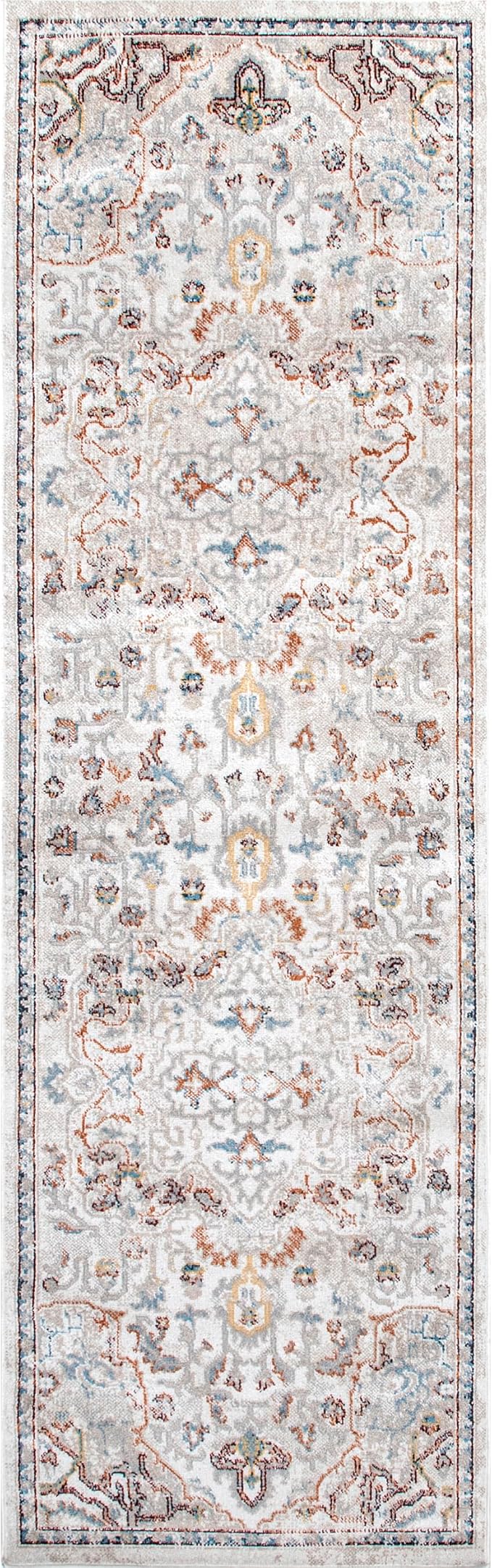 nuLOOM 2'8" x 8' Machine Washable Stain-Resistant Area Rug Medium Profile for Living Room, Bedroom, and Dining Room, Cady Beige