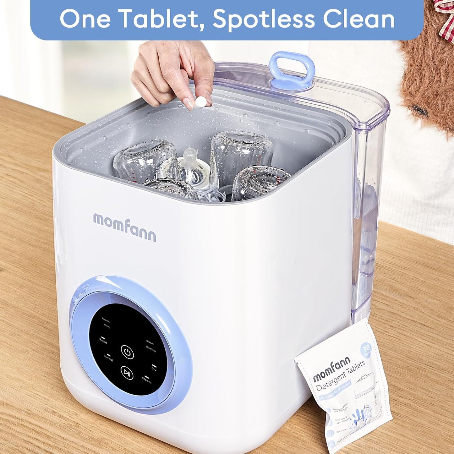Professional Deep Cleaning Detergent Tablets for All Baby Bottle Washers, Washer Tablets for Bottle Washer and Sterilizer and Dryer, Easy to Use (150Pcs)