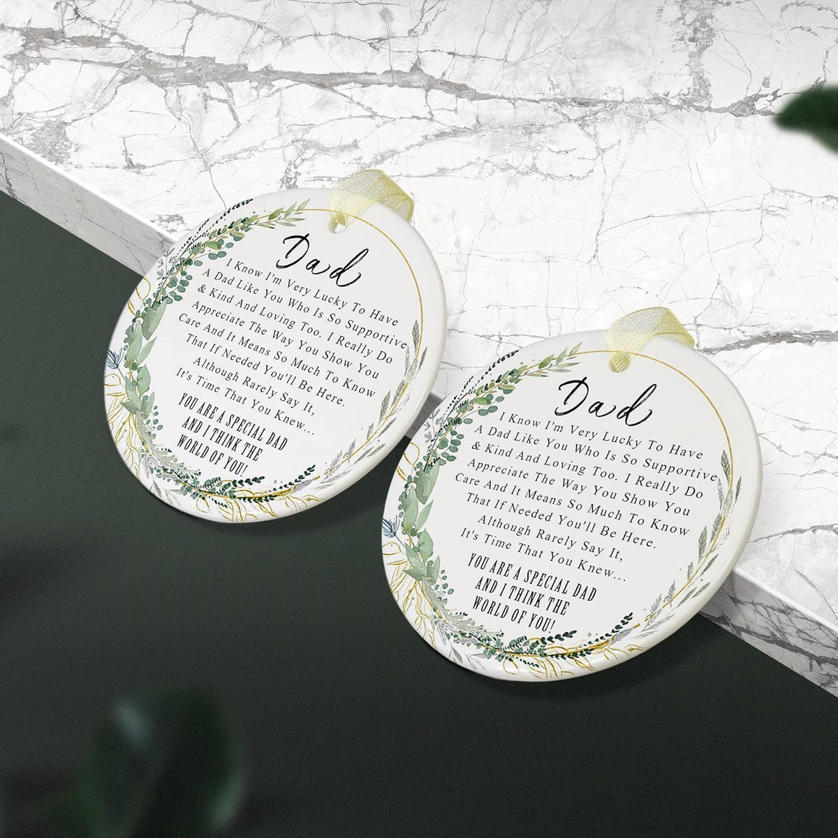 Dad Ornaments 2025 Father Ohday Best Dad Ever Gift Father Day Dournament Dad Christmas Ornament for Father from Son&Daughter Forever Ornament Father's Day Dad's Birthday (2.9"