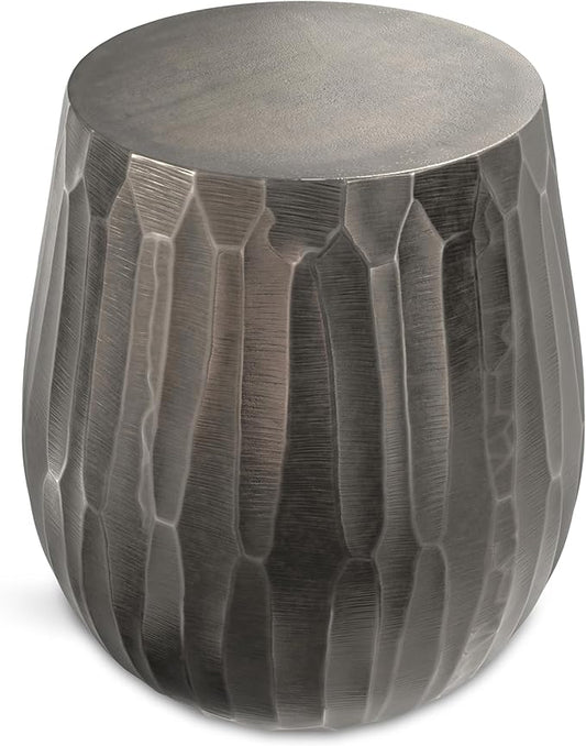SIMPLIHOME Nellie Metal Side Table in Graphite, 18.5-inch Round, Cast Aluminum Contemporary Accent Table for Living Room, Bedroom, Fully Assembled
