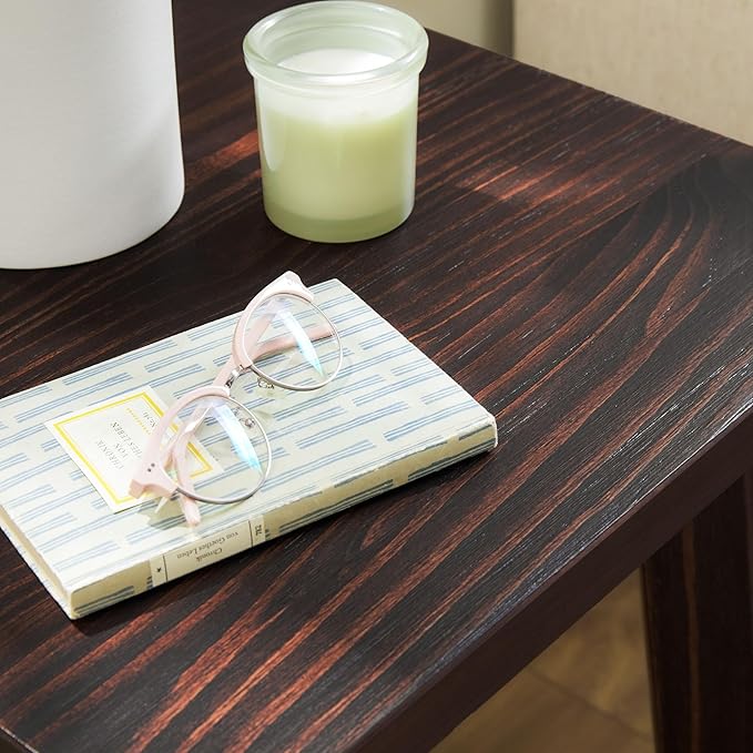 Walker Edison Colt Modern Farmhouse Solid Wood Square Side Table, 18 Inch, Espresso