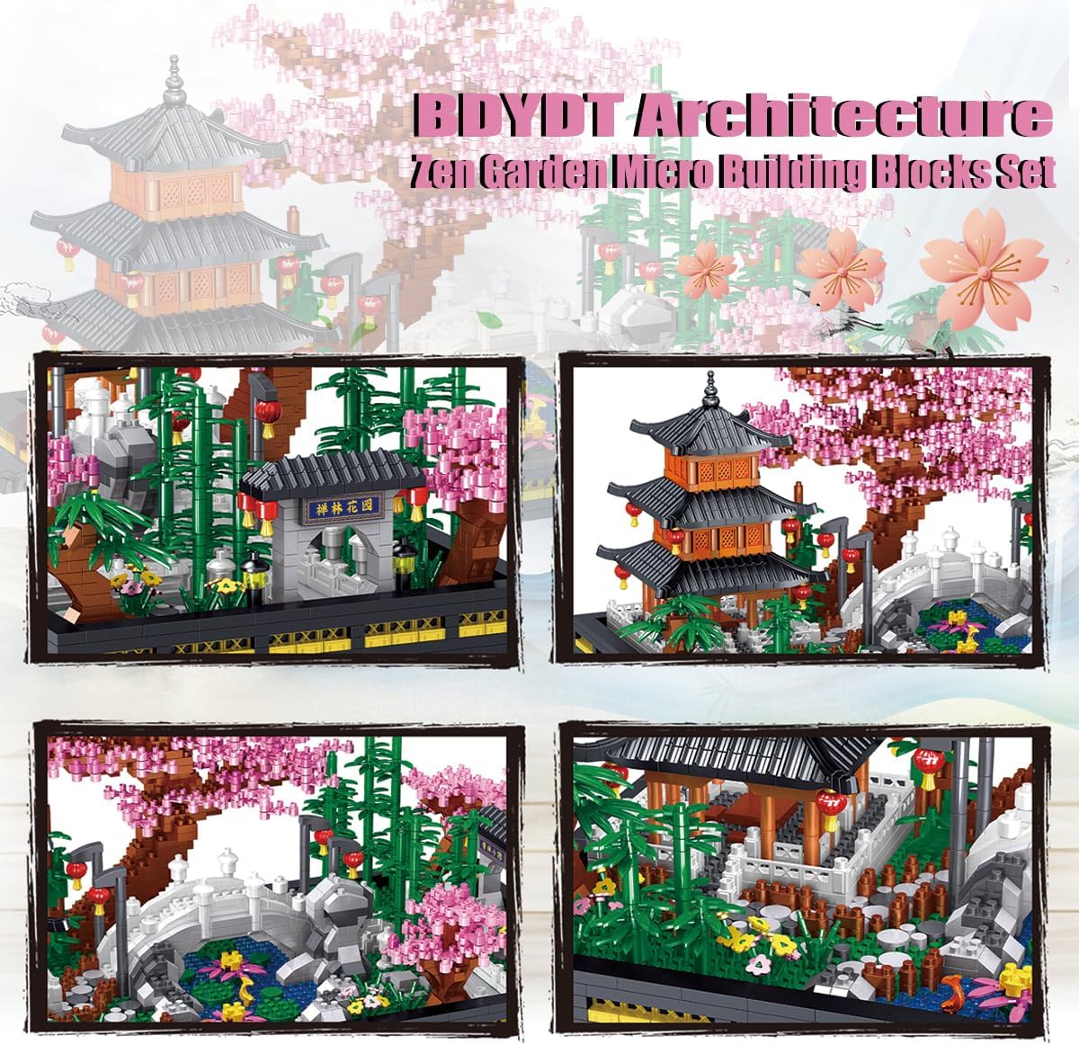 Architecture Zen Garden Micro Building Blocks Set （2806PCS）- Creative Japanese Tranquil Garden Building Blocks，Architectural Model Toys Gifts for Kid and Adult