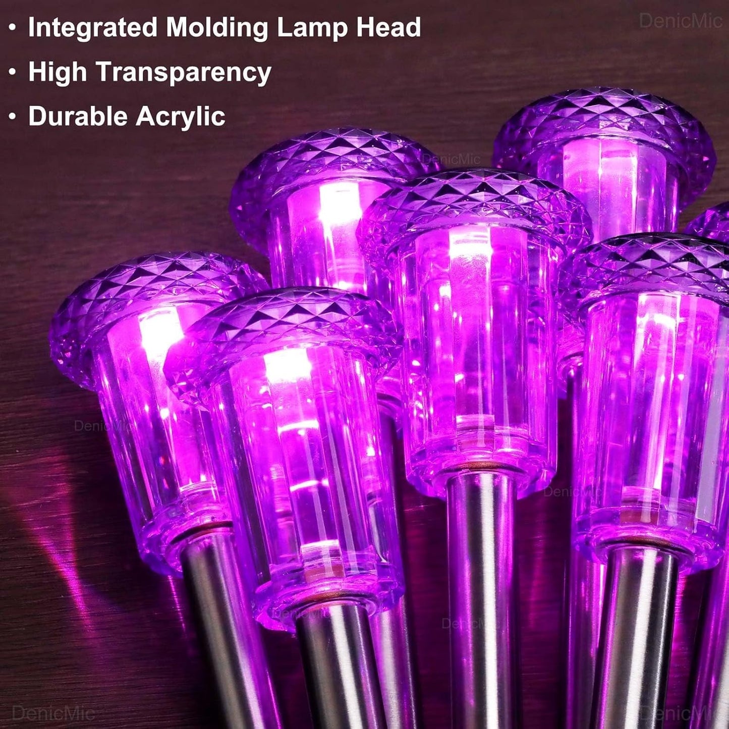 DenicMic Halloween Solar Lights Outdoor 15 Pack Purple LED Waterproof Yard Garden Patio Backyard Pathway Walkway Landscape Lawn Outside Halloween Decorations Outdoor