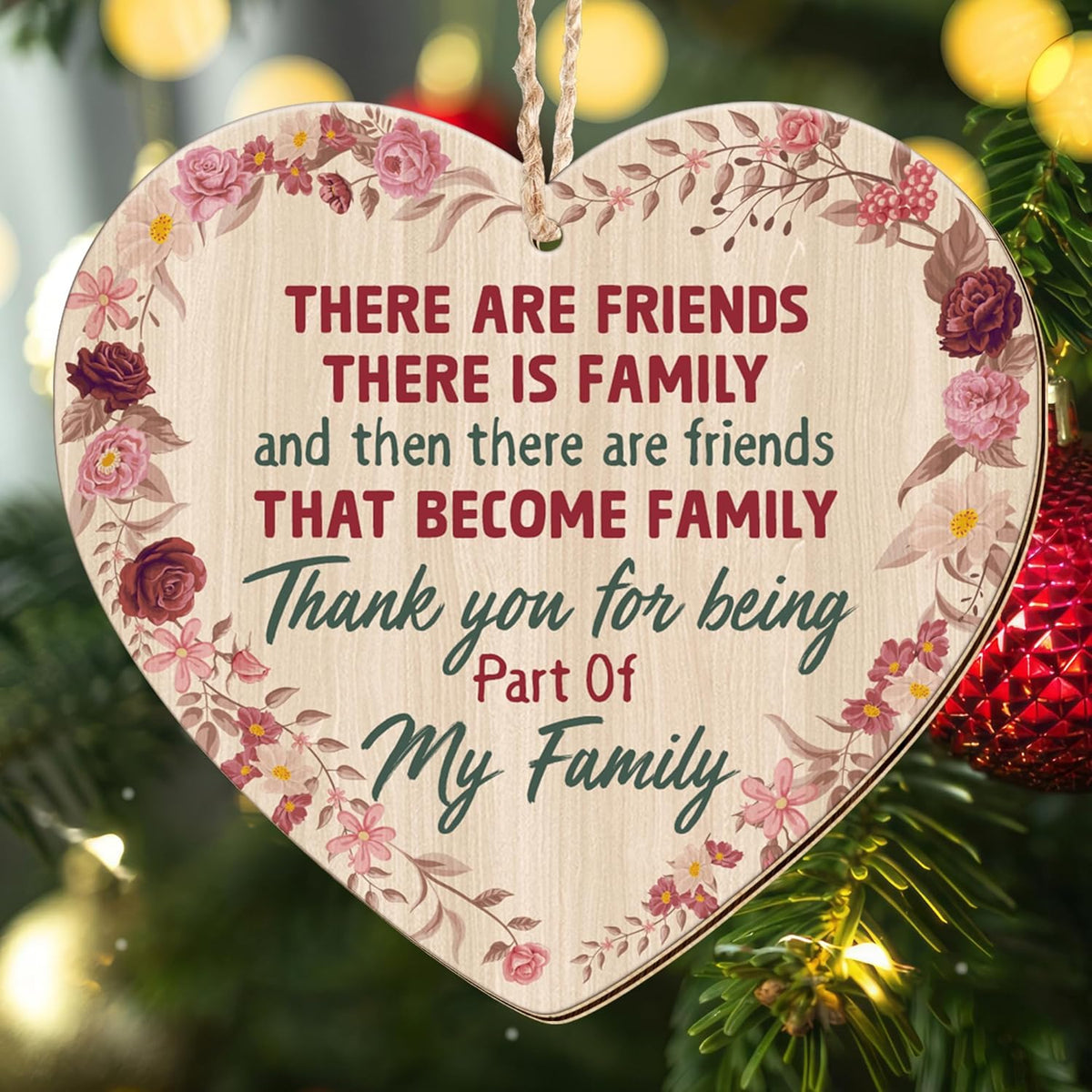 OASSIE Friend Gifts for Women - Wooden Christmas Ornaments 2025 for Tree Decorations - Inspirational Friendship Gifts for Women Friends, Thank You Friend Gift Ideas for Christmas Decorations