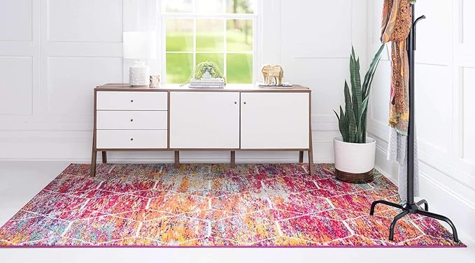 Unique Loom Trellis Frieze Collection Area Rug - Geometric (8' x 10', Multi/ Ivory)