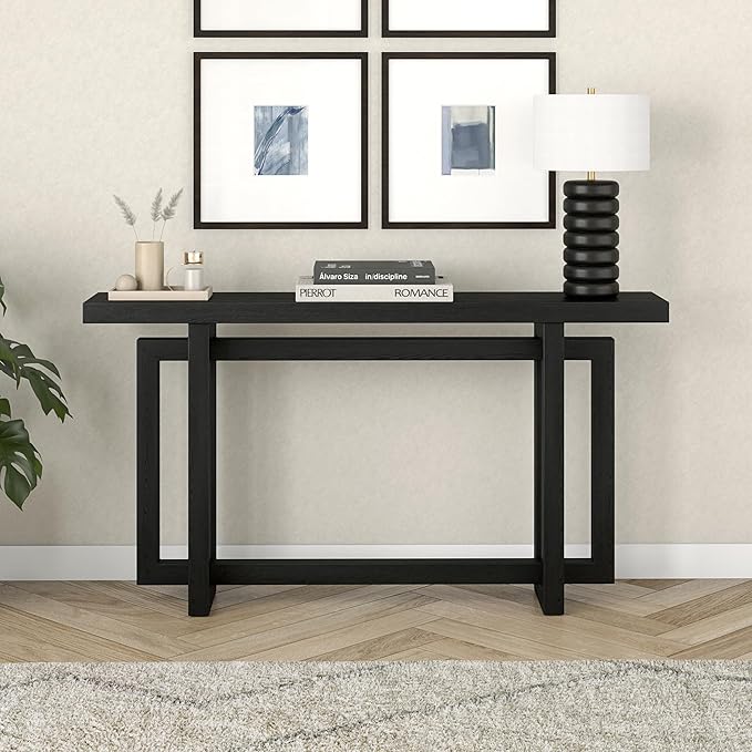 Henn&Hart Breslow Console Table, 55" Wide, Black