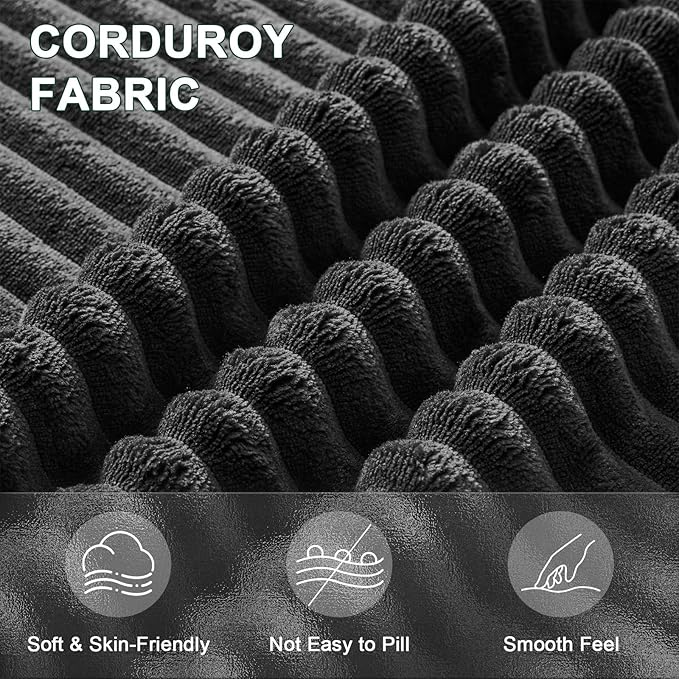 143" Cloud Sectional Couch, Boneless couches for Living Room, 7 Seater Large Modular Sectional Sofa with Deep Seat, Comfy Soft Cushions, No Assembly, Black