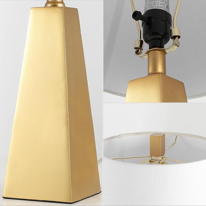 JONATHAN Y JYL1038A Owen 20.5" Resin LED Table Lamp Contemporary Bedside Desk Nightstand Lamp for Bedroom Living Room Office College Bookcase LED Bulb Included, Gold
