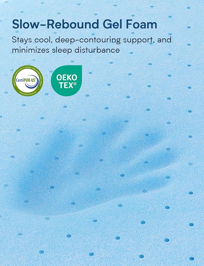 Firm Mattress Short Queen Size, 12 Inch Cooling Gel Memory Foam RV Mattress, Back Pain Relief, Cooling Ice Silk Cover, CertiPUR-US Certified