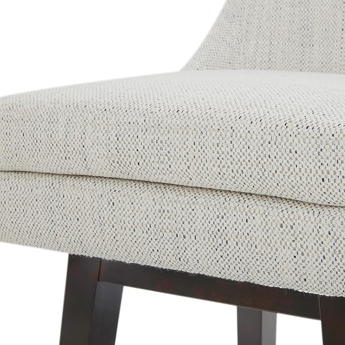 CHITA Counter Height Swivel Bar Stools Set of 4, FSC Certified Upholstered Fabric Barstool Chairs with Back, 26.8" H Seat Height, Fabric in Ivory