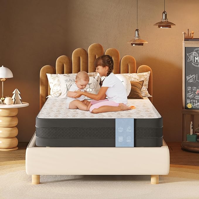 FLEXISPOT 10'' Twin Size Bamboo Mattress,Cooling Gel Memory Foam, Medium Firm, 10-Year Warranty, Bed-in-A-Box, Certi-PUR & Oeko-TEX Certified, Washable, Fire-Resistant.