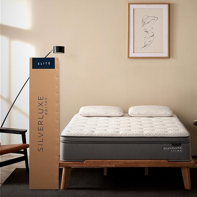 EPITEX Silverluxe Prime Twin Size Mattress, 12 Inch Gel Memory Foam Twin Mattress in a Box, Individual Pocket Spring for Low Motion Transfer, Medium Firm Mattress, Gray