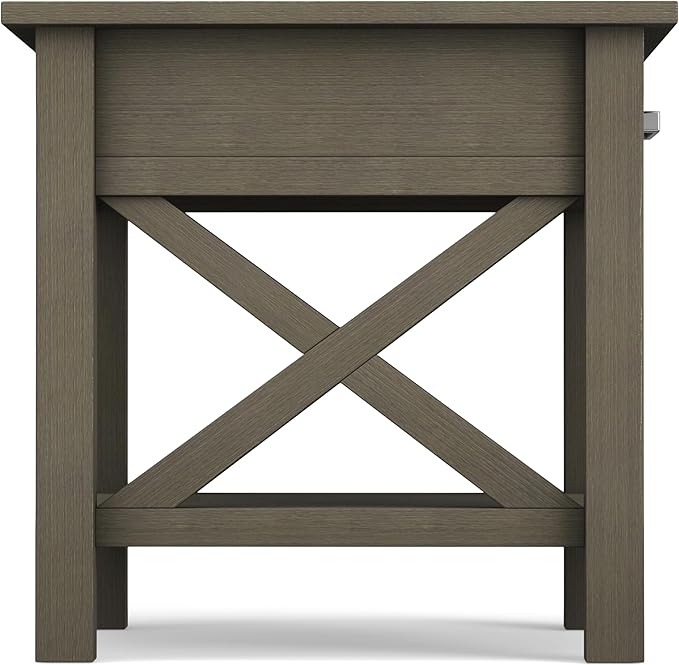 SIMPLIHOME Kitchener SOLID WOOD 21 inch Wide Square Contemporary End Side Table in Farmhouse Grey for the Living Room and Bedroom